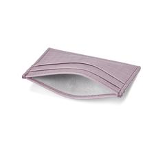 Slim Credit Card Case in Deep Shine Lilac Small Croc