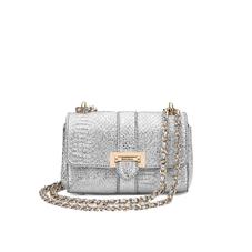 Micro Lottie Bag in Silver Python Print