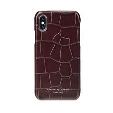 iPhone X Leather Cover in Deep Shine Amazon Brown Croc