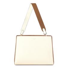 Large Ella Hobo in Ivory Pebble with Ivory & Camel Strap