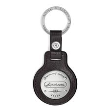 Aerodrome Leather Keyring in Dark Brown Pebble
