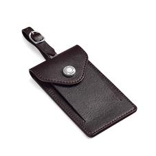 Aerodrome Luggage Tag in Dark Brown Pebble