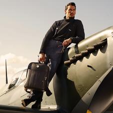 Aerodrome Backpack in Navy Canvas & Dark Brown Pebble