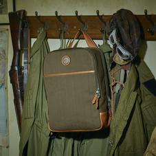 Aerodrome Backpack in Khaki Canvas & Smooth Tan