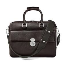 Aerodrome Business Bag in Dark Brown Pebble