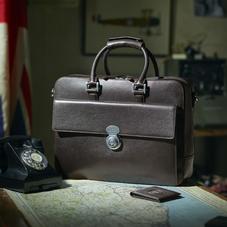 Aerodrome Business Bag in Dark Brown Pebble