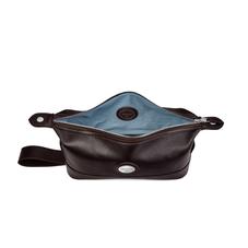 Aerodrome Zip Washbag in Dark Brown Pebble
