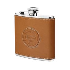 Aerodrome Classic 5oz Leather Hip Flask in Smooth Tan