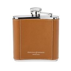 Aerodrome Classic 5oz Leather Hip Flask in Smooth Tan