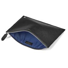 Mount Street Flat Pouch in Black Saffiano