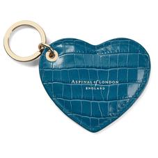 Heart Key Ring in Deep Shine Topaz Small Croc