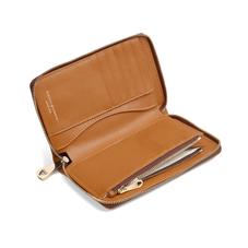 Midi Continental Clutch Zip Wallet in Smooth Tan