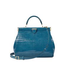 Small Florence Frame Bag in Deep Shine Topaz Small Croc