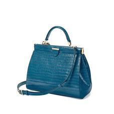 Small Florence Frame Bag in Deep Shine Topaz Small Croc