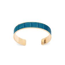 Cleopatra Skinny Cuff Bracelet in Deep Shine Topaz Small Croc
