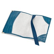 Passport Cover in Deep Shine Topaz Small Croc