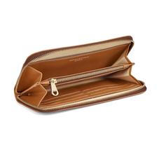 Continental Clutch Zip Wallet in Smooth Tan