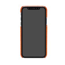 iPhone X Leather Cover in Deep Shine Amber Small Croc