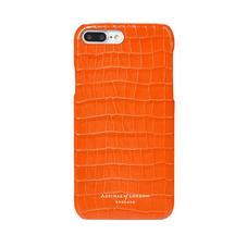 iPhone 7 Plus Leather Cover in Deep Shine Amber Small Croc