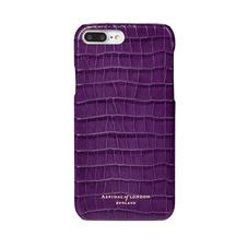 iPhone 7 Plus Leather Cover in Deep Shine Amethyst Small Croc