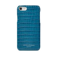 iPhone 7/8 Leather Cover in Deep Shine Topaz Small Croc