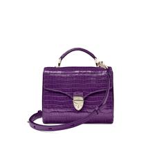 Midi Mayfair Bag in Deep Shine Amethyst Small Croc