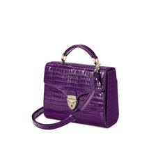 Midi Mayfair Bag in Deep Shine Amethyst Small Croc