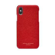 iPhone X Leather Cover in Scarlet Saffiano