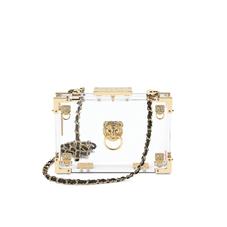 Lion Box Clutch in Transparent Acrylic