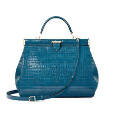 Large Florence Frame Bag in Deep Shine Topaz Small Croc
