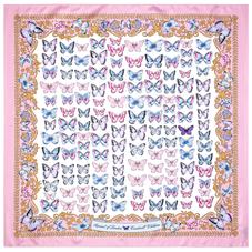 Aspinal x Caudwell Children (Butterflies Silk Scarf in Pink)