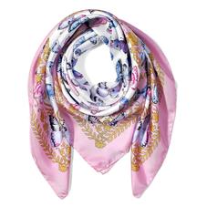 Aspinal x Caudwell Children (Butterflies Silk Scarf in Pink)