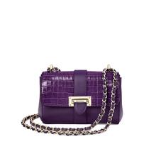 Micro Lottie Bag in Deep Shine Amethyst Small Croc