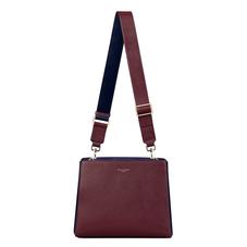 Small Ella Hobo in Burgundy Pebble with Bordeaux & Navy Strap