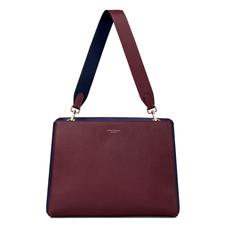 Large Ella Hobo in Burgundy Pebble with Burgundy & Navy Strap