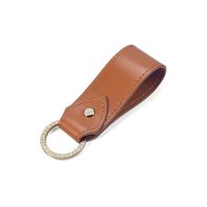 Leather Loop Keyring in Smooth Tan