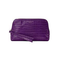 Small Essential Cosmetic Case in Deep Shine Amethyst Small Croc