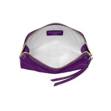 Small Essential Cosmetic Case in Deep Shine Amethyst Small Croc