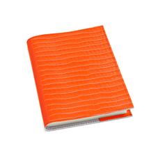A5 Refillable Leather Journal in Deep Shine Amber Small Croc