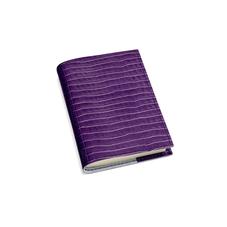 Refillable Pocket Notebook in Deep Shine Amethyst Small Croc