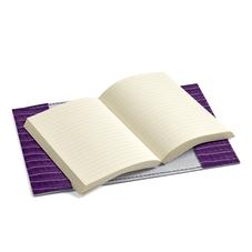 Refillable Pocket Notebook in Deep Shine Amethyst Small Croc