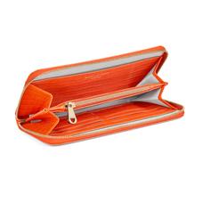 Continental Clutch Zip Wallet in Deep Shine Amber Small Croc