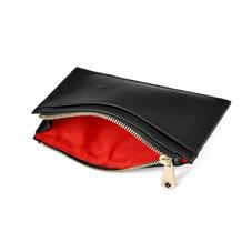 Double Sided Zipped Card & Coin Holder in Black Saffiano