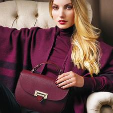 Letterbox Saddle Bag in Deep Shine Amethyst Small Croc