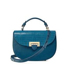 Letterbox Saddle Bag in Deep Shine Topaz Small Croc
