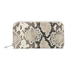 Continental Clutch Zip Wallet in Embossed Natural Python
