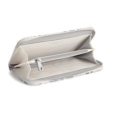 Continental Clutch Zip Wallet in Embossed Natural Python