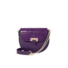 Portobello Bag in Amethyst Kaviar & Deep Shine Small Croc