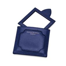 Marylebone Compact Mirror in Midnight Blue Lizard