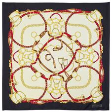 Horseshoe Silk Scarf in Black & Gold